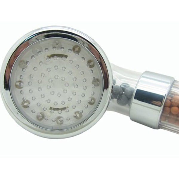 LED Duschhuvud Sprinkler Negativt Järn Anjon Temperatursensor RGB Färg