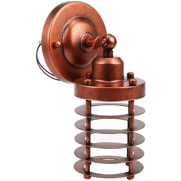 Industriell vegglampe, gammeldags rust jern vegglampe for , dekorativ vegglampe for kaffebar, 180 ° justerbar, vertikal retning