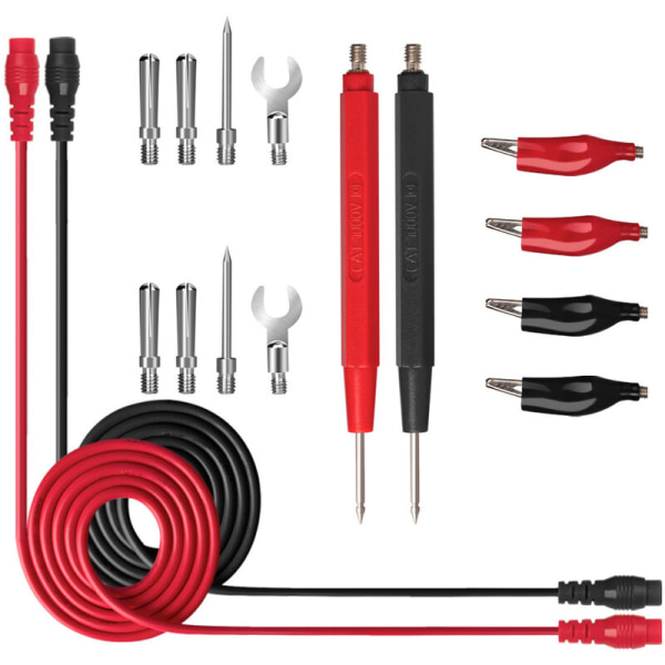 16 stk serie testledningsett for multimeter testprobe erstatning testledninger sonder for digital multimode klips for U-formede krokodilleklips