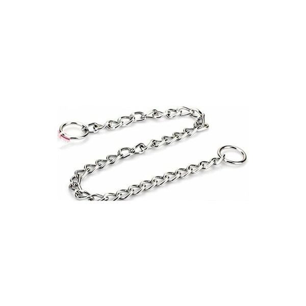 Rustfritt stål P Chock Metallkjede Hundehalsbånd Halsbånd Gåing Trening Kjæledyrutstyr for små mellomstore store hunder-3,0 mmx55cm