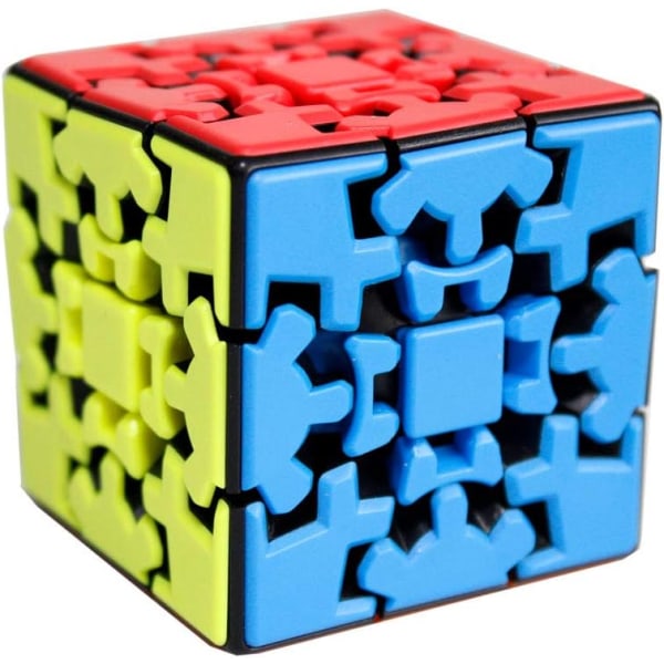 Gear Cube 3x3 Puzzle Kung Fu Cube 3D Puzzle 3x3x3 Cube Smooth Puzzle Smooth Cube Twisted Puzzle Cube med et kubestativ (flerfarget)
