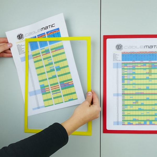 Magnetisk dokumentdisplaylomme i A3-format med fleksibel rød ramme