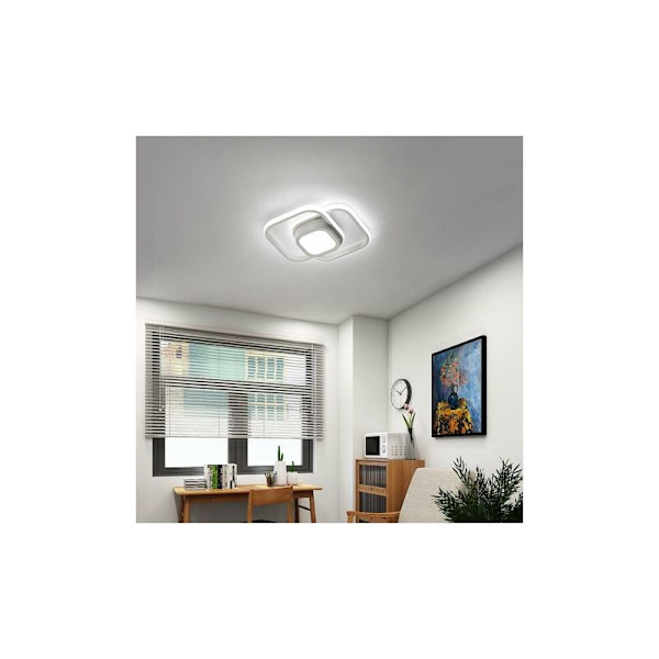 LED Taklampe, Moderne Taklampe Armatur 32W 2500LM, Kvadratisk Kald Hvit 6000K, Taklampe for Soverom Gang Balkong