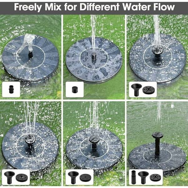 Solcellsfontän, 1,4W solcellsdammpump med 4 effekter, maxhöjd 70 cm, solpump, solcellsfontänpump för trädgårdsdamm eller vattenfontänfågel