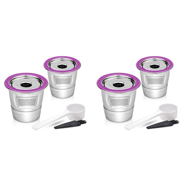 2X Gjenbrukbare Kaffebeger i Rustfritt Stål K-Kopp for 2.0/1.0 Filter Mini Plus