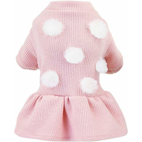 Hundesweaterkjole til små hunde（Pink，S）-