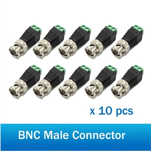 20 st metall BNC-hane med DC-skruvterminal UTP-videobalun för CCTV-övervakningskamera