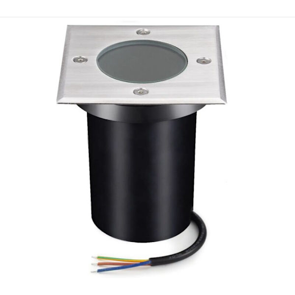 Recessbelysning för golv för GU10 230 V - IP67 utomhusbelysning användbar i kvadrat och borstad - Förinstallerad kabel