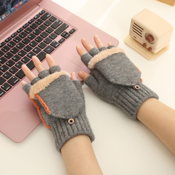 USB uppvärmda handskar för män kvinnor, vinteruppvärmda handskar 3 uppvärmningsnivåer, vintervarma laptophandskar stickade uppvärmd värme, bästa vinterpresenten - grå