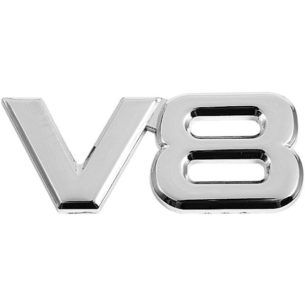 3D Bil Auto V8 Motor Bil Bakre Dekal Emblem Klistermärke 7.5X3.5Cm