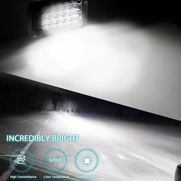 LED Arbetslampa 12V 144W 4'' LED Bilstrålkastare 12v Vattentät IP67 Spot Flood LED Dimljus 10,500lm Arbetslampor för Bil Lastbil Traktor SUV Båt (2 P