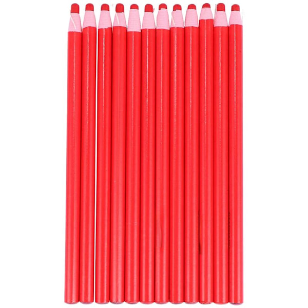 12 Pcs Strippable China Marker Suit Tailor Chalk Pencil Sewing Embroidery Hidden Leather Fabric Mark Red