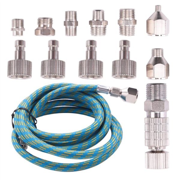 Airbrush-adapterset, släpp airbrush-adapter, nylonflätad luftslang, för luftkompressor och airbrush-slang