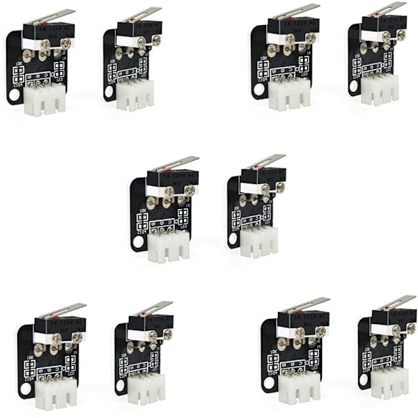10 st 3D-skrivargränslägesbrytare 3 stift kompatibel med CNC Ramps 1.4 RepRap 3D-skrivare för -10 10S, S4, S5