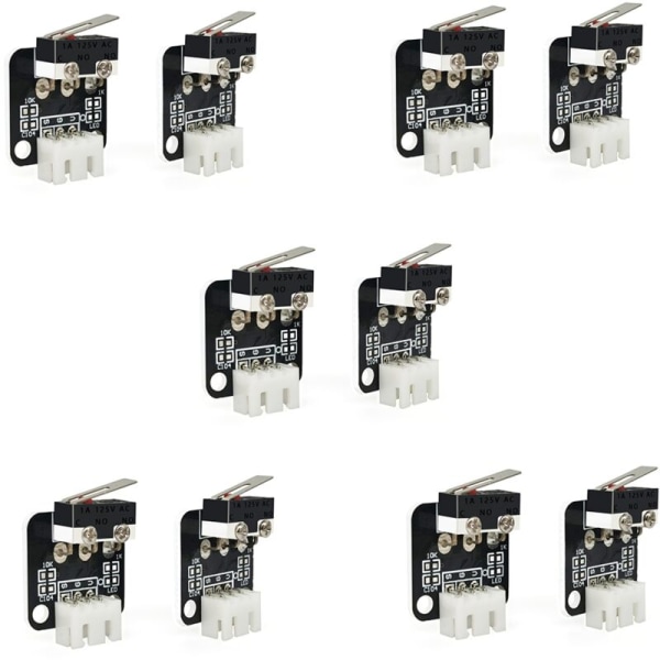 10Pcs 3D Printer Limit Switch 3 Pin Compatible with CNC Ramps 1.4 RepRap 3D Printer for -10 10S, S4, S5