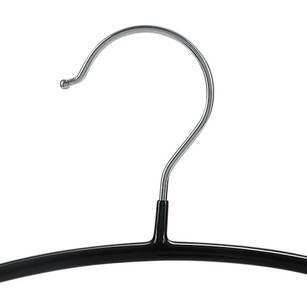 10 stk. skridsikre bøjler, supergreb metalbøjler, ideelle til skjorter, jakker - 36 cm - sorte