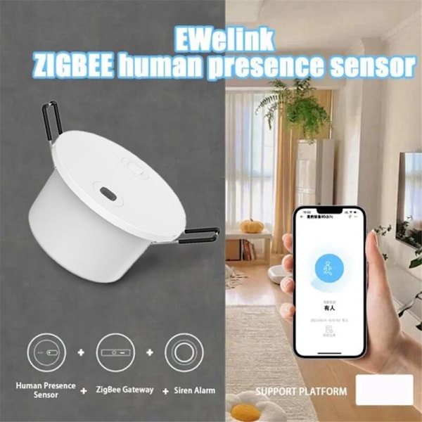 5,8G ZigBee Smart Human Presence Detector, Mm Wave Deteksjonssensor, PIR Bevegelse for Sikkerhet, Energibesparelse