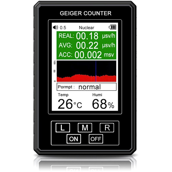 Ny XR1-Pro Atomstråling Detektor Geiger Tæller X γ β Stråle Radioaktiv Tester Thermohygrometer EMF Meter Sort