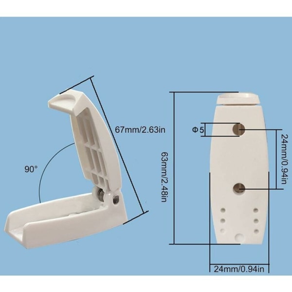 Campervan dørgrebslås holder krog opbevaring til campingvogn, holdbart materiale og enkel installation, autocamper, trailer, hvid