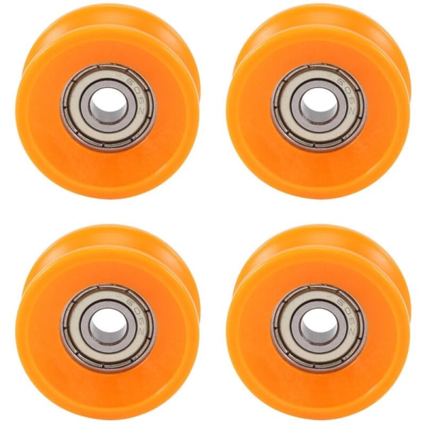 4Pcs 6X30X13Mm Plastic Coated Sealed Bearings Steel 606ZZ Deep U Groove Guide Pulley Rail Ball Bearing Wheel