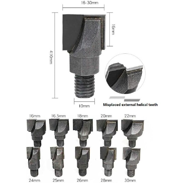 1 stk 16-30mm Karbidtrekkfryser for Souber Mortise Lock Jig CWB16 (20mm)
