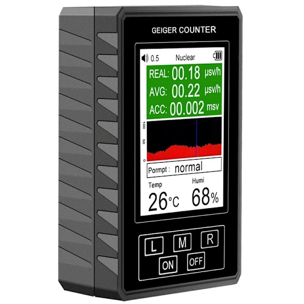 Ny XR1-Pro Atomstråling Detektor Geiger Tæller X γ β Stråle Radioaktiv Tester Thermohygrometer EMF Meter Sort