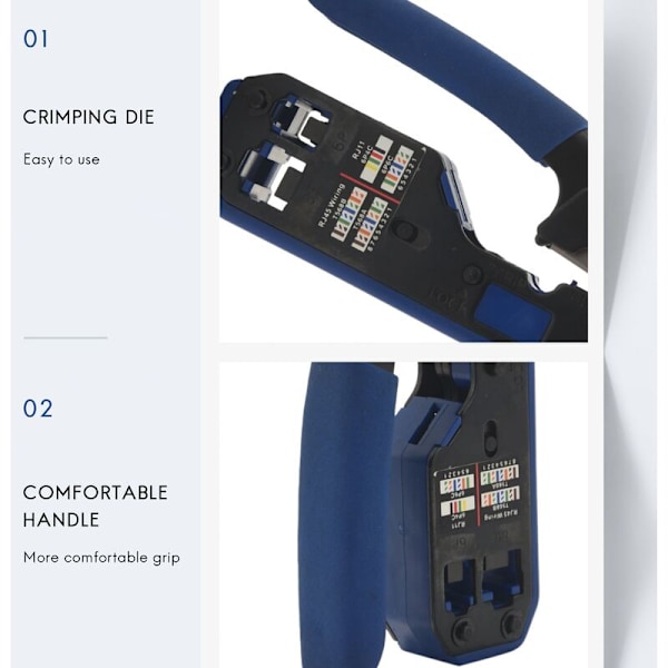 Nätverkskabeltestare Crimpverktygssats RJ45 CAT5 CAT5E CAT6 Crimpverktygssats, 50 st RJ45 CAT6-kontakt