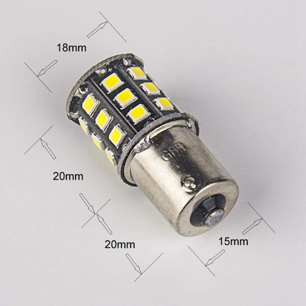 20 stk 1156 1141 1003 LED-pærer for RV Dome Light Trailer Innvendig belysning, Baklys, Varm hvit