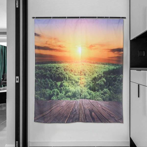 Moderna mörkläggningsgardiner för sovrumsfönster Gardiner för vardagsrum 85% skuggning 3D, Skogar Blomtryck 160 x 150 cm (H x B)