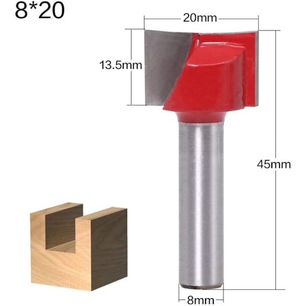 Rengjøringsfreser for trebearbeiding 8mm Bor 8mm Skaft Flush Skaft Trim Hengsel Innstikkhull Mønster 6stk/sett - RWBDIY / Håndverktøy &