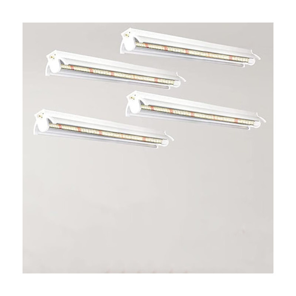 4 stk. T5 plantelys, fuldspektrum 42 cm LED-vækstlys, plantevækstlys med reflektor/Daisy Chain-design til frøplanter, dyrkningshylder