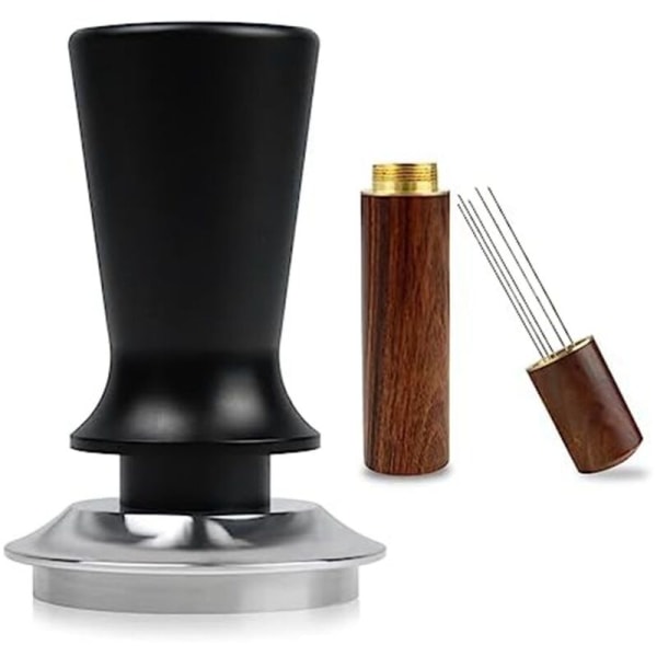 51mm espressotamper og espressomixer, espressotamper, manuel tamper med kalibreret fjeder i rustfrit stål