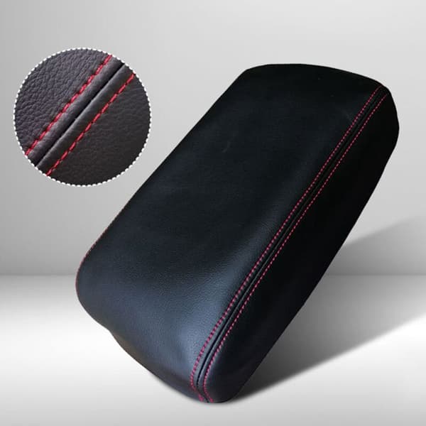 Til 2009-2014 Bil Mikrofiber Læder Konsol Armlæn Panel Dæksel Trim Beskytter Sort +