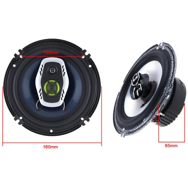 2 st 6,5 tum 600W 16 cm universella bilkoaxiala Hifi-högtalare Auto Audio Music Non-Destructive Stereo-högtalare