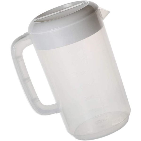 Plastik Kande med Håndtag, Til Varmt og Koldt Vand, Iste og Frugt Drikkevarer, 2,5L (Hvid)