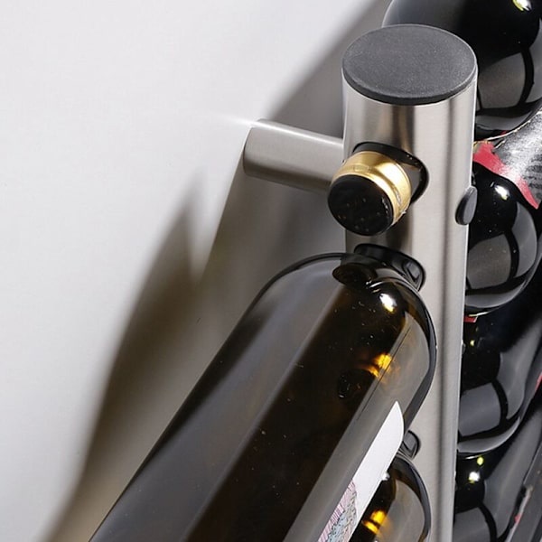 Høj kvalitet vinflaskeholder Rustfrit stål flaskeholder Bar Hjem Opbevaring Køkkenreol 8 huller
