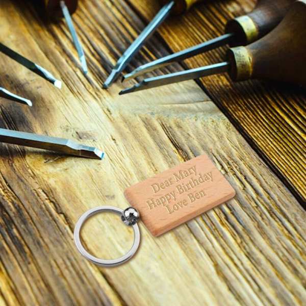 Tränyckelringar DIY Tomma tränyckelringar Personliga tränyckelringar för DIY-hantverk Dekorationer Gåvor Pyrografi-design