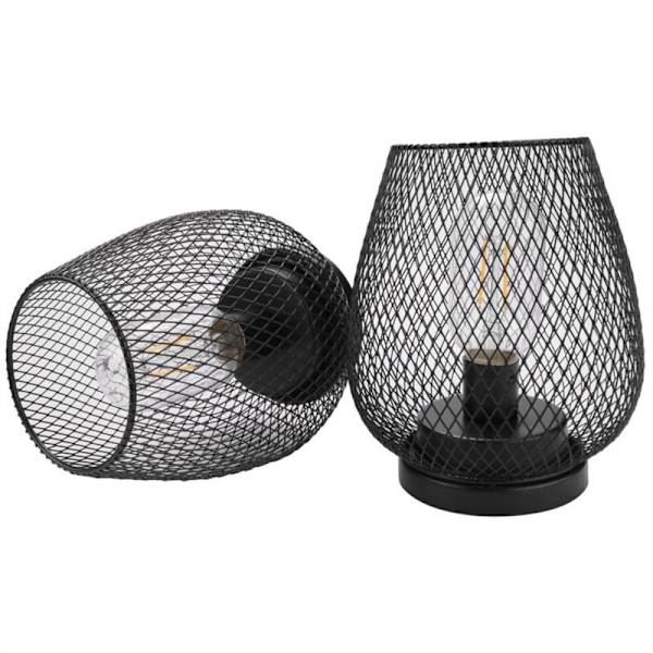 Metal Bur Lampe, Trådløs Accent Lampe med LED Pære Sengebord Batteri Lys til Bryllup Have (Æg Form)