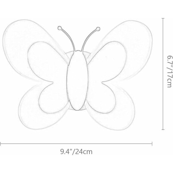 Indendørs væglampe LED sød sommerfugl væglampe til børneværelse indretning vægdekoration, senglampe, indendørs nattelys, (varmt hvidt lys)--