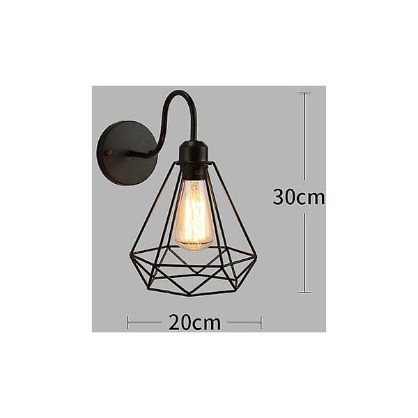 LED vegglampe retro loft industriell vegglampe svart e27 vintage vegglampe industriell belysningsarmatur innendørs E