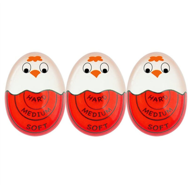 Boiled Egg Timer, Pro Hard and Soft Egg Timer that Changes Color Once Cooked and Safe (Red-3 Packs)