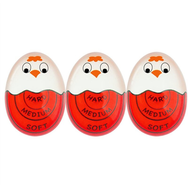 Kokt äggtimer, Pro Hård och Mjuk Äggtimer som Ändrar Färg När Kokt och Säker (Röd-3 Pack)
