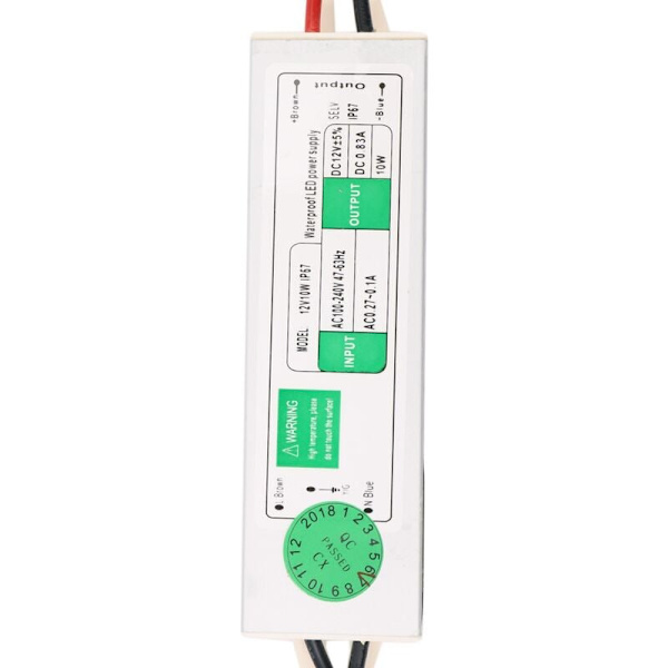 AC 90-250V till DC12V Transformator 10 IP67 Vattentät LED-drivrutin Strömförsörjning