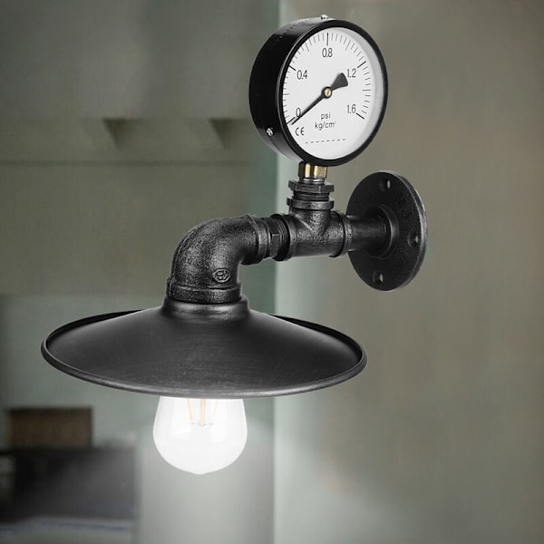 85-265V E27 Retro LED Vægslampe Antik Rør Vægslampe til Cafe Bar Gangsort