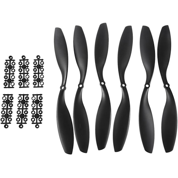 3 Par 12 X 4.5R 1245R To-bladet Sorte Plastpropeller