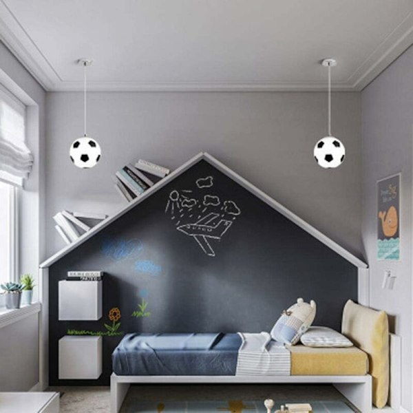 Fotbollslampa, Barnrumslampa, Inredningsbelysning, Kreativ Personlighetslampa, Vardagsrum Matrum Varm Belysning 20CM (Bla