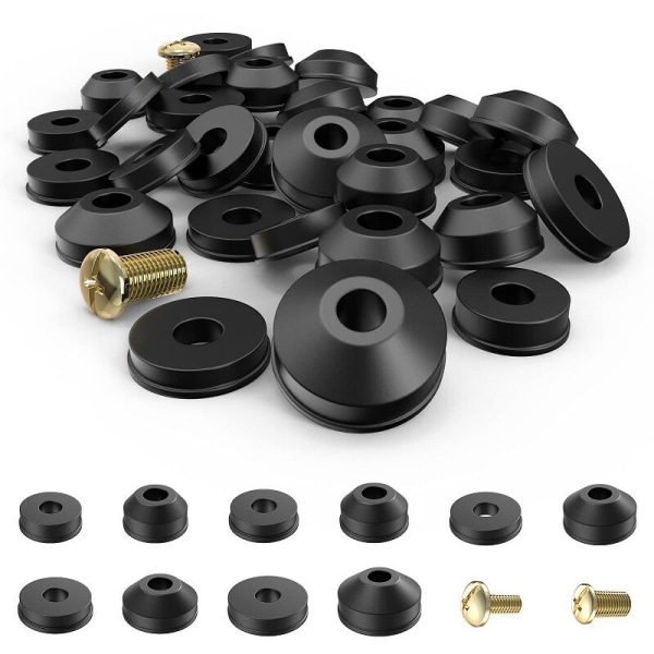 58 Pieces Faucet Washers Kit, 28pcs Flat Rubber Faucet Gaskets 24pcs Tapered Washers with 6 Brass Screws Rubber Gasket for Faucet Repair Bathroom Ki