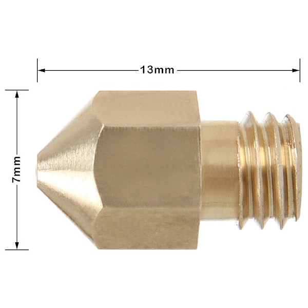 MK8 Extrudermunstycke, 0,4 mm Extrudermunstycke i mässing, Lämplig för 1,75 mm 3D-skrivarmunstycke Förbrukningsartiklar (10-pack)