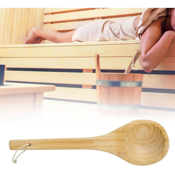 Håndlavet sauna ske, enkelt ske, sauna tilbehør, sauna vandkande ske