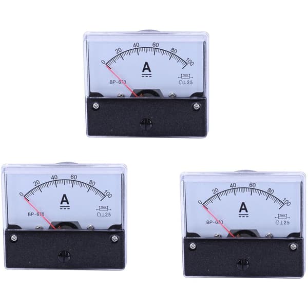3X Amperemeter Ampere DC-100A -670